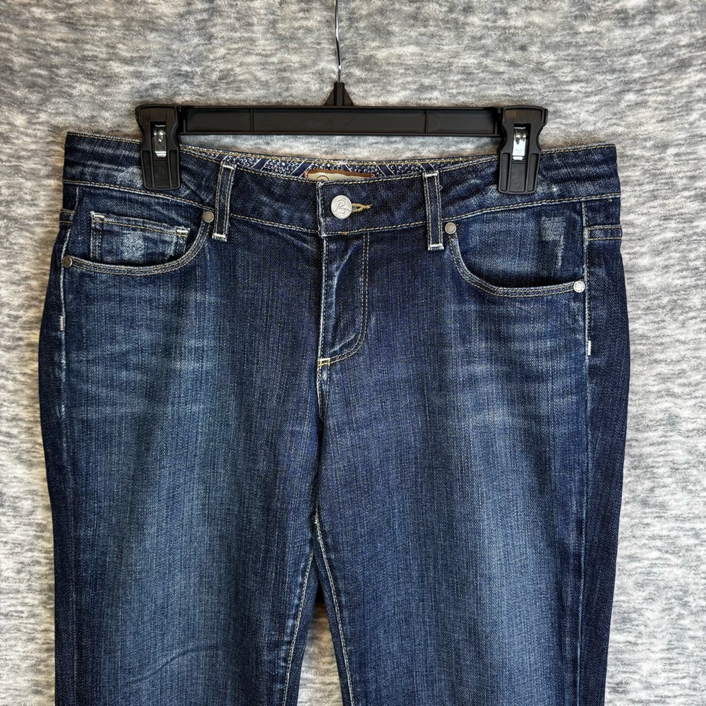 PAIGE Laurel Canyon Bootcut Denim Jeans Dark Blue Size 30 / 10 EUC - Picture 2 of 16